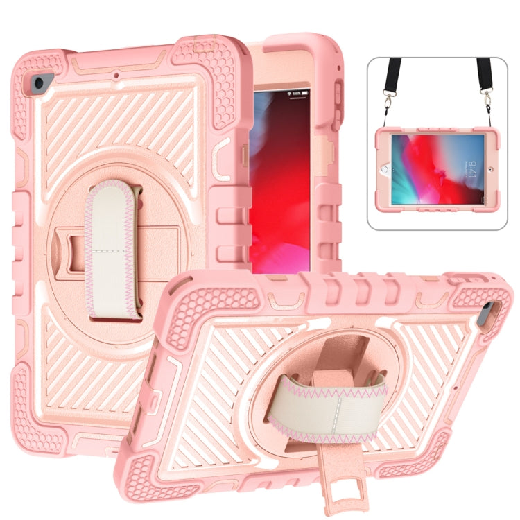 360-Grad-Drehung, kontrastfarbene, stoßfeste Silikon- und PC-Hülle mit Halterung, Handgriffschlaufe und Schultergurt, für iPad mini (2019)/4, für Samsung Galaxy Tab A7 10.4 (2020) T500/T505