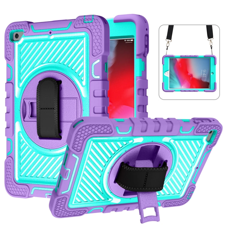 360-Grad-Drehung, kontrastfarbene, stoßfeste Silikon- und PC-Hülle mit Halterung, Handgriffschlaufe und Schultergurt, für iPad mini (2019)/4, für Samsung Galaxy Tab A7 10.4 (2020) T500/T505