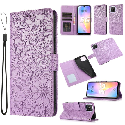 Skin Feel Embossed Sunflower Horizontal Flip Leather Case with Holder & Card Slots & Wallet & Lanyard, For Huawei nova 8 SE, For Huawei nova 7 SE, For Huawei nova 7 Pro 5G, For Huawei Y6p