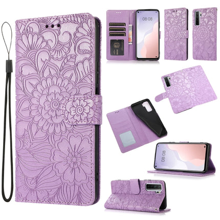 Skin Feel Embossed Sunflower Horizontal Flip Leather Case with Holder & Card Slots & Wallet & Lanyard, For Huawei nova 8 SE, For Huawei nova 7 SE, For Huawei nova 7 Pro 5G, For Huawei Y6p