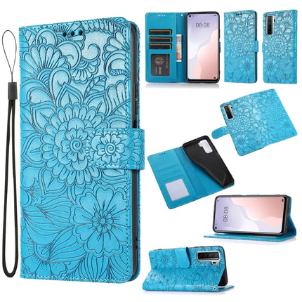 Skin Feel Embossed Sunflower Horizontal Flip Leather Case with Holder & Card Slots & Wallet & Lanyard, For Huawei nova 8 SE, For Huawei nova 7 SE, For Huawei nova 7 Pro 5G, For Huawei Y6p