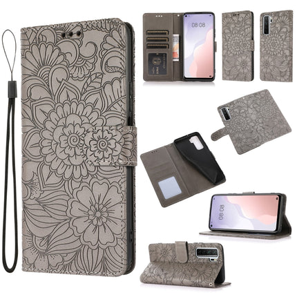 Skin Feel Embossed Sunflower Horizontal Flip Leather Case with Holder & Card Slots & Wallet & Lanyard, For Huawei nova 8 SE, For Huawei nova 7 SE, For Huawei nova 7 Pro 5G, For Huawei Y6p