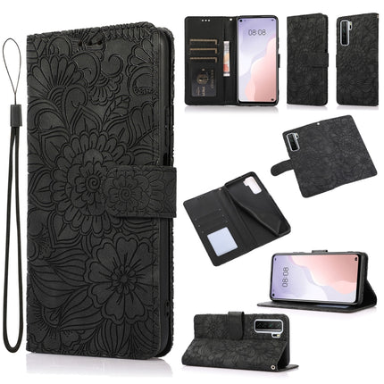 Skin Feel Embossed Sunflower Horizontal Flip Leather Case with Holder & Card Slots & Wallet & Lanyard, For Huawei nova 8 SE, For Huawei nova 7 SE, For Huawei nova 7 Pro 5G, For Huawei Y6p