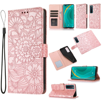 Skin Feel Embossed Sunflower Horizontal Flip Leather Case with Holder & Card Slots & Wallet & Lanyard, For Huawei nova 8 SE, For Huawei nova 7 SE, For Huawei nova 7 Pro 5G, For Huawei Y6p
