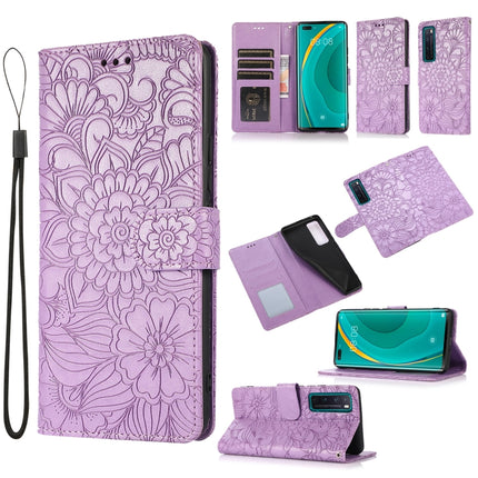 Skin Feel Embossed Sunflower Horizontal Flip Leather Case with Holder & Card Slots & Wallet & Lanyard, For Huawei nova 8 SE, For Huawei nova 7 SE, For Huawei nova 7 Pro 5G, For Huawei Y6p