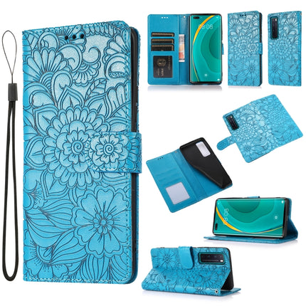 Skin Feel Embossed Sunflower Horizontal Flip Leather Case with Holder & Card Slots & Wallet & Lanyard, For Huawei nova 8 SE, For Huawei nova 7 SE, For Huawei nova 7 Pro 5G, For Huawei Y6p