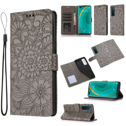 Skin Feel Embossed Sunflower Horizontal Flip Leather Case with Holder & Card Slots & Wallet & Lanyard, For Huawei nova 8 SE, For Huawei nova 7 SE, For Huawei nova 7 Pro 5G, For Huawei Y6p