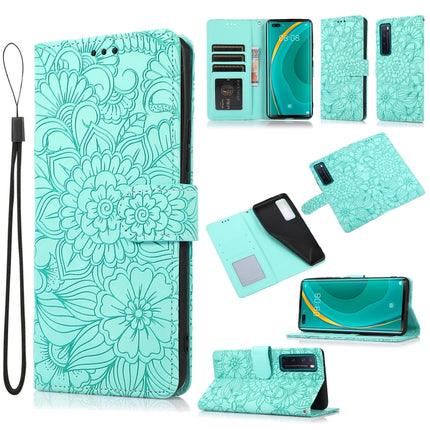 Skin Feel Embossed Sunflower Horizontal Flip Leather Case with Holder & Card Slots & Wallet & Lanyard, For Huawei nova 8 SE, For Huawei nova 7 SE, For Huawei nova 7 Pro 5G, For Huawei Y6p