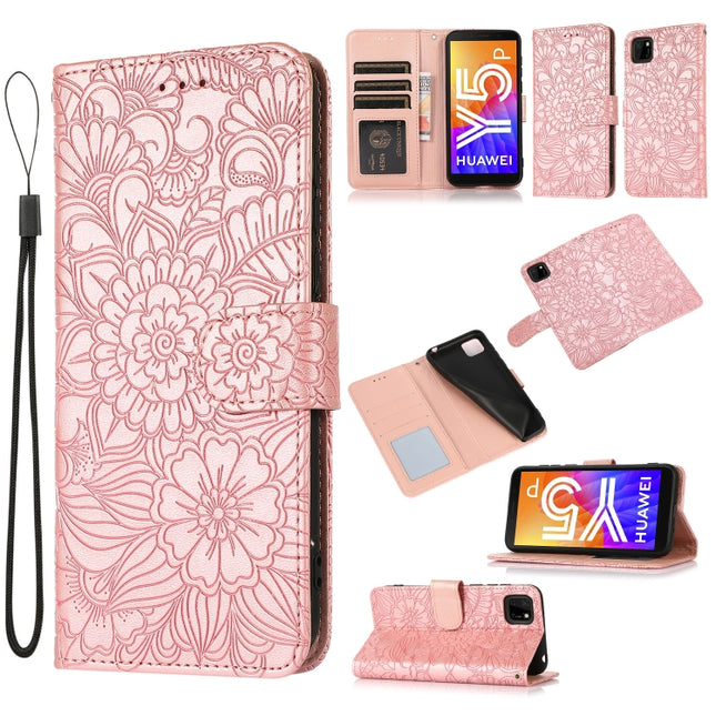 Skin Feel Embossed Sunflower Horizontal Flip Leather Case with Holder & Card Slots & Wallet & Lanyard, For Huawei Y5p, For Huawei P smart 2020, For Huawei P40 Pro, For Huawei P40 lite