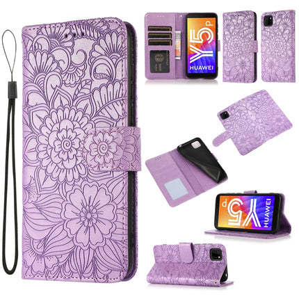 Skin Feel Embossed Sunflower Horizontal Flip Leather Case with Holder & Card Slots & Wallet & Lanyard, For Huawei Y5p, For Huawei P smart 2020, For Huawei P40 Pro, For Huawei P40 lite