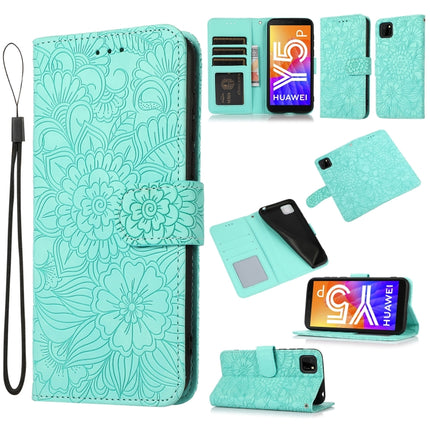 Skin Feel Embossed Sunflower Horizontal Flip Leather Case with Holder & Card Slots & Wallet & Lanyard, For Huawei Y5p, For Huawei P smart 2020, For Huawei P40 Pro, For Huawei P40 lite