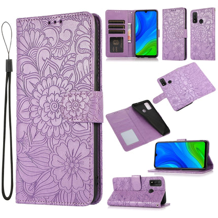 Skin Feel Embossed Sunflower Horizontal Flip Leather Case with Holder & Card Slots & Wallet & Lanyard, For Huawei Y5p, For Huawei P smart 2020, For Huawei P40 Pro, For Huawei P40 lite