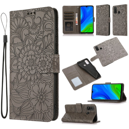 Skin Feel Embossed Sunflower Horizontal Flip Leather Case with Holder & Card Slots & Wallet & Lanyard, For Huawei Y5p, For Huawei P smart 2020, For Huawei P40 Pro, For Huawei P40 lite