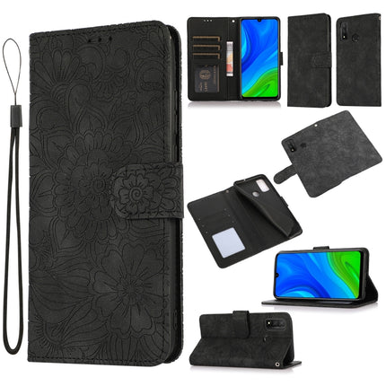 Skin Feel Embossed Sunflower Horizontal Flip Leather Case with Holder & Card Slots & Wallet & Lanyard, For Huawei Y5p, For Huawei P smart 2020, For Huawei P40 Pro, For Huawei P40 lite