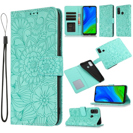 Skin Feel Embossed Sunflower Horizontal Flip Leather Case with Holder & Card Slots & Wallet & Lanyard, For Huawei Y5p, For Huawei P smart 2020, For Huawei P40 Pro, For Huawei P40 lite