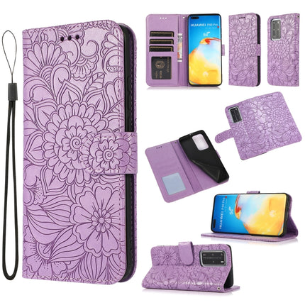 Skin Feel Embossed Sunflower Horizontal Flip Leather Case with Holder & Card Slots & Wallet & Lanyard, For Huawei Y5p, For Huawei P smart 2020, For Huawei P40 Pro, For Huawei P40 lite
