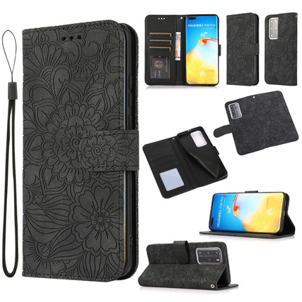 Skin Feel Embossed Sunflower Horizontal Flip Leather Case with Holder & Card Slots & Wallet & Lanyard, For Huawei Y5p, For Huawei P smart 2020, For Huawei P40 Pro, For Huawei P40 lite