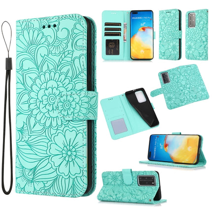 Skin Feel Embossed Sunflower Horizontal Flip Leather Case with Holder & Card Slots & Wallet & Lanyard, For Huawei Y5p, For Huawei P smart 2020, For Huawei P40 Pro, For Huawei P40 lite