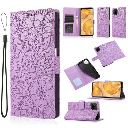 Skin Feel Embossed Sunflower Horizontal Flip Leather Case with Holder & Card Slots & Wallet & Lanyard, For Huawei Y5p, For Huawei P smart 2020, For Huawei P40 Pro, For Huawei P40 lite