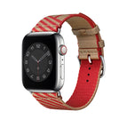 For Apple Watch Series 7  41mm / & 6 & SE & 5 & 4 40mm / Khaki+Red