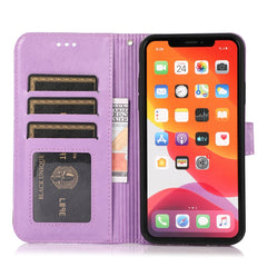 Horizontale Klapphülle aus Leder mit Sonnenblumen-Prägung, Halter, Kartenfächern, Geldbörse und Trageband, für iPhone 12, iPhone 12 Mini, iPhone 12 Pro, iPhone 12 Pro Max, iPhone 11 Pro Max