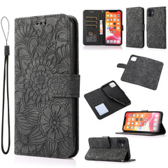 Skin Feel Embossed Sunflower Horizontal Flip Leather Case with Holder & Card Slots & Wallet & Lanyard, For iPhone 11 Pro, For iPhone 11, For iPhone XR, For iPhone X / XS, For iPhone XS Max