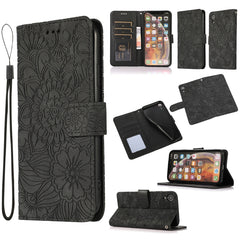 Skin Feel Embossed Sunflower Horizontal Flip Leather Case with Holder & Card Slots & Wallet & Lanyard, For iPhone 11 Pro, For iPhone 11, For iPhone XR, For iPhone X / XS, For iPhone XS Max