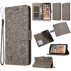 Skin Feel Embossed Sunflower Horizontal Flip Leather Case with Holder & Card Slots & Wallet & Lanyard, For iPhone 11 Pro, For iPhone 11, For iPhone XR, For iPhone X / XS, For iPhone XS Max