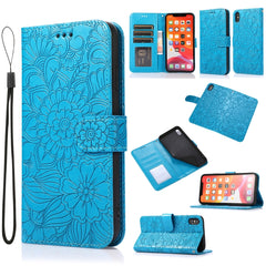 Skin Feel Embossed Sunflower Horizontal Flip Leather Case with Holder & Card Slots & Wallet & Lanyard, For iPhone 11 Pro, For iPhone 11, For iPhone XR, For iPhone X / XS, For iPhone XS Max