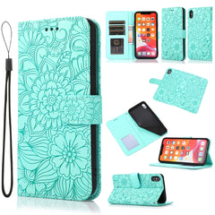 Skin Feel Embossed Sunflower Horizontal Flip Leather Case with Holder & Card Slots & Wallet & Lanyard, For iPhone 11 Pro, For iPhone 11, For iPhone XR, For iPhone X / XS, For iPhone XS Max