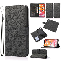 Skin Feel Embossed Sunflower Horizontal Flip Leather Case with Holder & Card Slots & Wallet & Lanyard, For iPhone 11 Pro, For iPhone 11, For iPhone XR, For iPhone X / XS, For iPhone XS Max