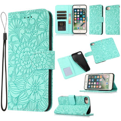 Skin Feel Embossed Sunflower Horizontal Flip Leather Case with Holder & Card Slots & Wallet & Lanyard, For iPhone 6 / 6s, For iPhone 6 Plus / 6s Plus, For iPhone 7 Plus / 8 Plus, For iPhone 7 / 8 / SE(2020)