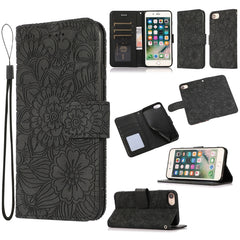 Skin Feel Embossed Sunflower Horizontal Flip Leather Case with Holder & Card Slots & Wallet & Lanyard, For iPhone 6 / 6s, For iPhone 6 Plus / 6s Plus, For iPhone 7 Plus / 8 Plus, For iPhone 7 / 8 / SE(2020)