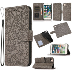 Skin Feel Embossed Sunflower Horizontal Flip Leather Case with Holder & Card Slots & Wallet & Lanyard, For iPhone 6 / 6s, For iPhone 6 Plus / 6s Plus, For iPhone 7 Plus / 8 Plus, For iPhone 7 / 8 / SE(2020)