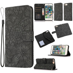 Skin Feel Embossed Sunflower Horizontal Flip Leather Case with Holder & Card Slots & Wallet & Lanyard, For iPhone 6 / 6s, For iPhone 6 Plus / 6s Plus, For iPhone 7 Plus / 8 Plus, For iPhone 7 / 8 / SE(2020)