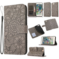 Skin Feel Embossed Sunflower Horizontal Flip Leather Case with Holder & Card Slots & Wallet & Lanyard, For iPhone 6 / 6s, For iPhone 6 Plus / 6s Plus, For iPhone 7 Plus / 8 Plus, For iPhone 7 / 8 / SE(2020)