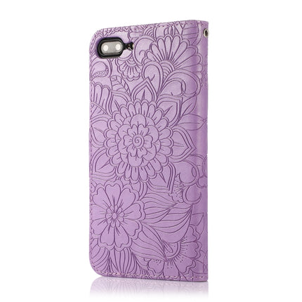 Skin Feel Embossed Sunflower Horizontal Flip Leather Case with Holder & Card Slots & Wallet & Lanyard, For iPhone 7 Plus / 8 Plus, For iPhone 7 / 8 / SE(2020)