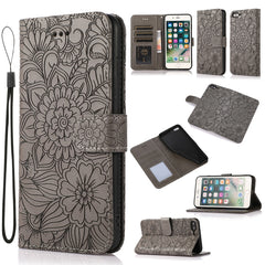 Skin Feel Embossed Sunflower Horizontal Flip Leather Case with Holder & Card Slots & Wallet & Lanyard, For iPhone 6 / 6s, For iPhone 6 Plus / 6s Plus, For iPhone 7 Plus / 8 Plus, For iPhone 7 / 8 / SE(2020)