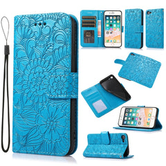 Skin Feel Embossed Sunflower Horizontal Flip Leather Case with Holder & Card Slots & Wallet & Lanyard, For iPhone 6 / 6s, For iPhone 6 Plus / 6s Plus, For iPhone 7 Plus / 8 Plus, For iPhone 7 / 8 / SE(2020)