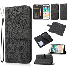 Skin Feel Embossed Sunflower Horizontal Flip Leather Case with Holder & Card Slots & Wallet & Lanyard, For iPhone 6 / 6s, For iPhone 6 Plus / 6s Plus, For iPhone 7 Plus / 8 Plus, For iPhone 7 / 8 / SE(2020)