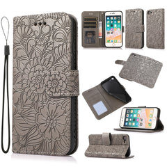 Skin Feel Embossed Sunflower Horizontal Flip Leather Case with Holder & Card Slots & Wallet & Lanyard, For iPhone 6 / 6s, For iPhone 6 Plus / 6s Plus, For iPhone 7 Plus / 8 Plus, For iPhone 7 / 8 / SE(2020)