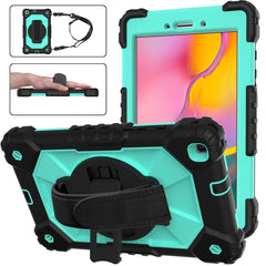 Contrast Color Robot Shockproof Silicon + PC Protective Case with Holder & Shoulder Strap, For Samsung Galaxy Tab A 8.0 (2019)T290/T295