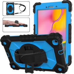 Contrast Color Robot Shockproof Silicon + PC Protective Case with Holder & Shoulder Strap, For Samsung Galaxy Tab A 8.0 (2019)T290/T295