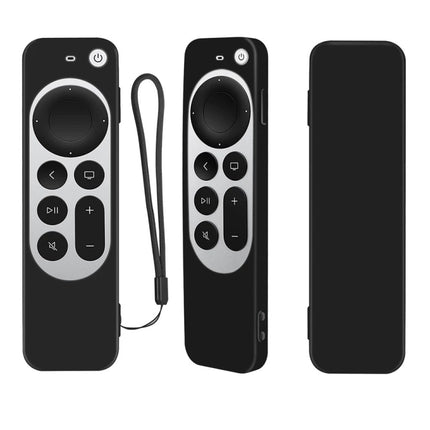 Silicone Protective Case Cover with Rope For Apple TV 4K 4th Siri Remote Controller