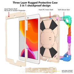 Contrast Color Robot Shockproof Silicon + PC Protective Case with Holder & Shoulder Strap, For iPad 9.7 (2018) & (2017) / Air 2 / Air