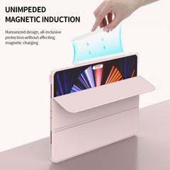 3-folding Horizontal Flip PU Leather + TPU Aitbag Shockproof Half Paste Case with Holder & Pen Slot & Sleep / Wake-up Function, For iPad Pro 11 2022 / 2020/2021