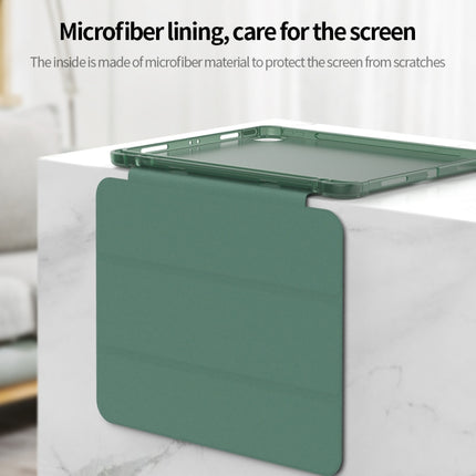 3-fach faltbares horizontales Flip-PU-Leder + TPU-Aitbag Stoßfestes Half-Paste-Case mit Halter &amp; Stiftschlitz &amp; Schlaf-/Weckfunktion, für iPad Pro 11 2022/2020/2021