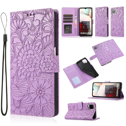 Skin Feel Embossed Sunflower Horizontal Flip Leather Case with Holder & Card Slots & Wallet & Lanyard, For Samsung Galaxy S8+, For Samsung Galaxy A12, For Samsung Galaxy A42 5G, For Samsung Galaxy A32 4G
