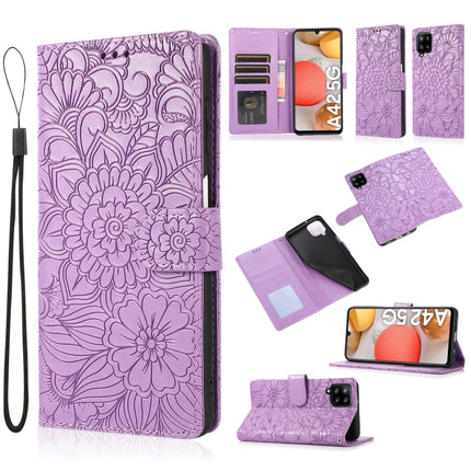 Skin Feel Embossed Sunflower Horizontal Flip Leather Case with Holder & Card Slots & Wallet & Lanyard, For Samsung Galaxy S8+, For Samsung Galaxy A12, For Samsung Galaxy A42 5G, For Samsung Galaxy A32 4G