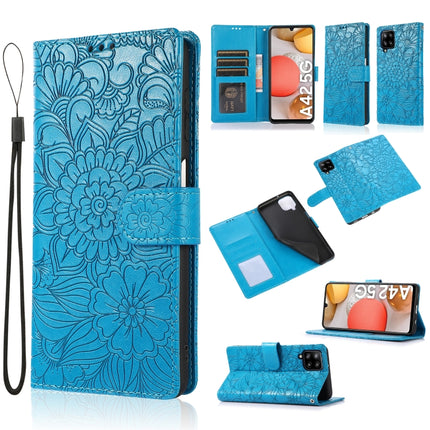 Skin Feel Embossed Sunflower Horizontal Flip Leather Case with Holder & Card Slots & Wallet & Lanyard, For Samsung Galaxy S8+, For Samsung Galaxy A12, For Samsung Galaxy A42 5G, For Samsung Galaxy A32 4G